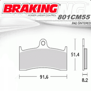 PASTILLA DE FRENO BRAKING 801CM55
