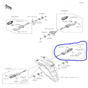 DIRECCIONAL DERECHO TRASERO KAWASAKI ER6N-Z1000 23037-0236