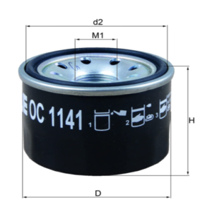 FILTRO DE ACEITE MAHLE OC1141